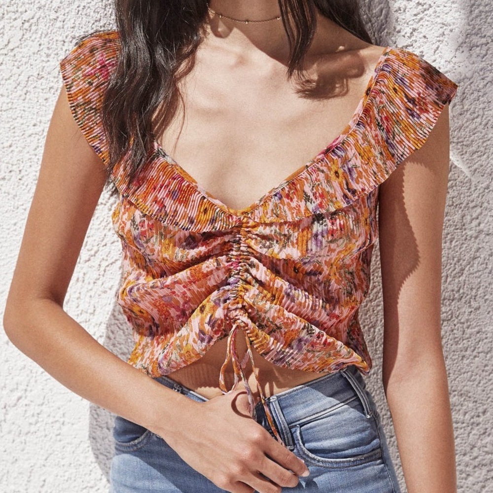 RUE CINCHED TIE FRONT TOP - ASTR the Label